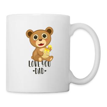 Hab dich liebe Papa - Bär mit Honig - Tasse - Weiß - Rechts