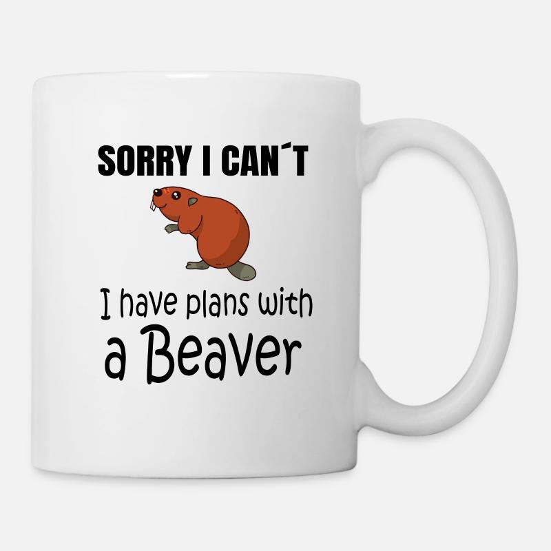 BEAVER : Plans with a Beaver - Mug - white