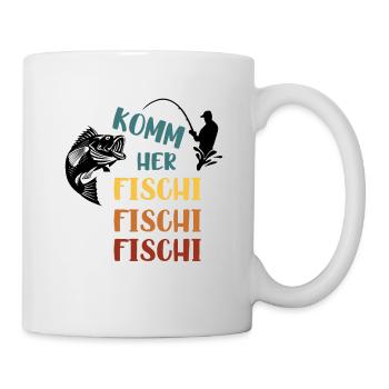 Komm Her Fischi Fischi Fischi Geschenk - Tasse - Weiß - Rechts