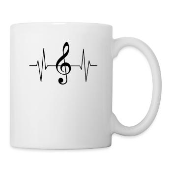 Rythme cardiaque Musique Clés de partition - Mug blanc - blanc - Droite