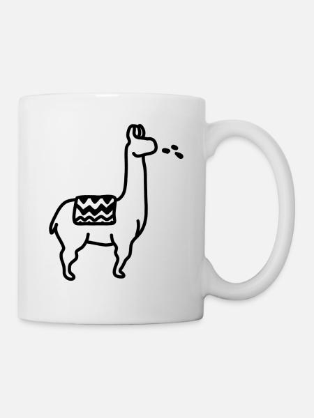 Lama crachant - Mug blanc - blanc