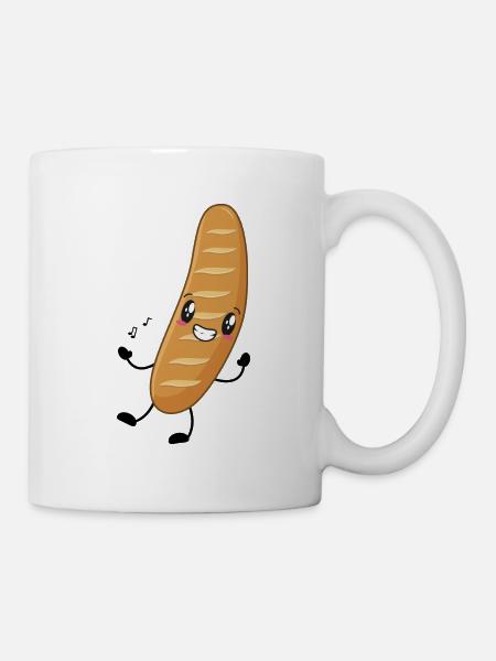 Baguette Frankreich Musik - Tasse - Weiß