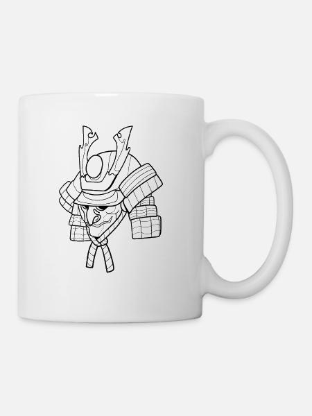 Helm Rüstung Samurai - Tasse - Weiß