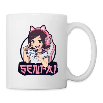 Anime Senpai Otaku Gamerin Girl Saying Gift - Mug - white - Right