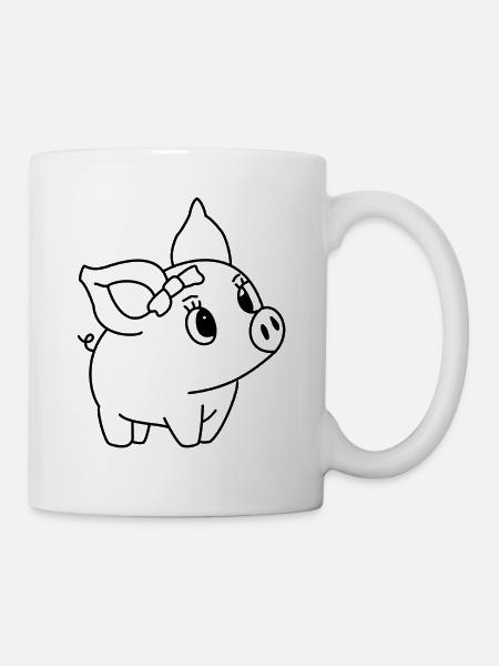 Pig piglet Cute - Mug - white