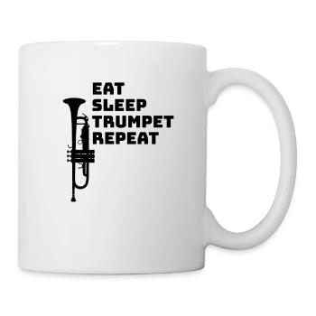 Eat Sleep Trumpet Repeat - Tasse - Weiß - Rechts
