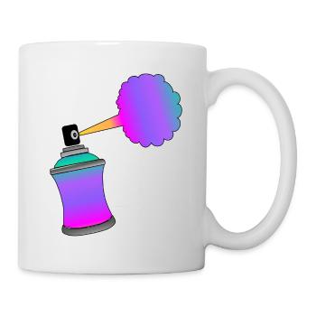 Spraydose Graffiti - Tasse - Weiß - Rechts