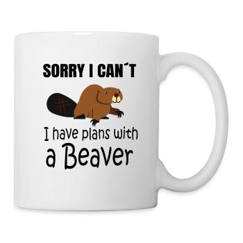 BEAVER: Plans with a Beaver - Tasse - Weiß - Rechts