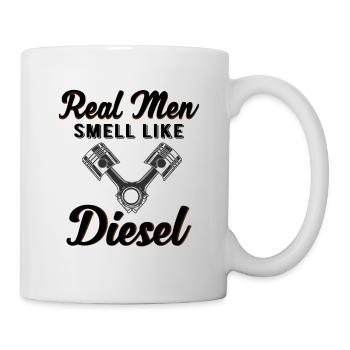 DIESEL MECHANIC/TRUCKER real men smell like diesel - Mug - white - Right