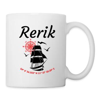 Rerik Segelschiff Kompassrose Ostsee - Tasse - Weiß - Rechts