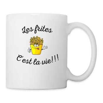 les frites c'est la vie !!! - Mug blanc - blanc - Droite