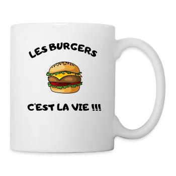 les burgers c'est la vie !!! - Mug blanc - blanc - Droite