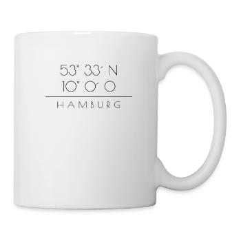 Hamburg Koordinaten Design - Tasse - Weiß - Rechts