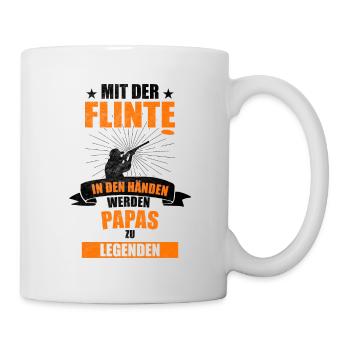 Tontaubenschießen Sportschützen Wurftaube Geschenk - Tasse - Weiß - Rechts