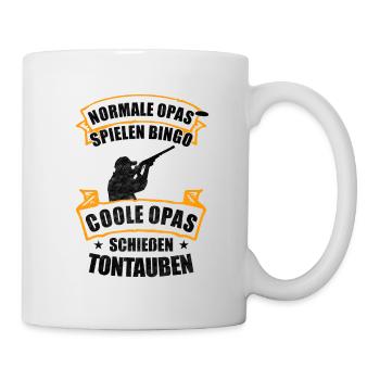 Tontaubenschießen Sportschützen Wurftaube Geschenk - Tasse - Weiß - Rechts