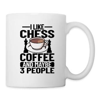 CHESS / COFFEE : chess, coffee & maybe 3 people - Mug blanc - blanc - Droite