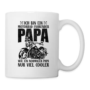 Motorrad Papa Biker Vater Geschenk - Tasse - Weiß - Rechts