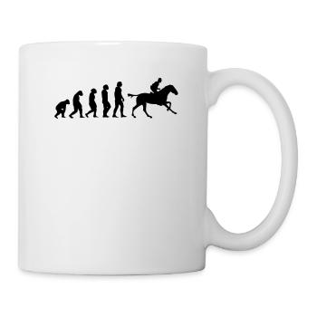 Pferde Reiten Evolution - Tasse - Weiß - Rechts