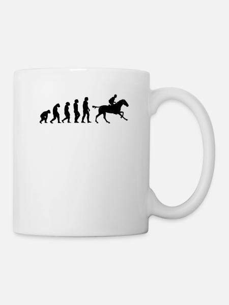 Pferde Reiten Evolution - Tasse - Weiß