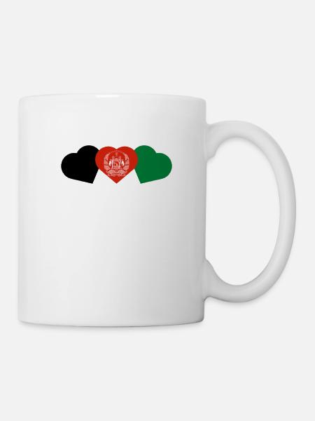 Afghanistan love flag - Mug - white