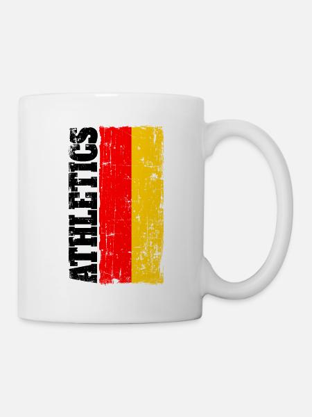 Leichtathletik Athletics Flagge Fahne Deutschland - Tasse - Weiß