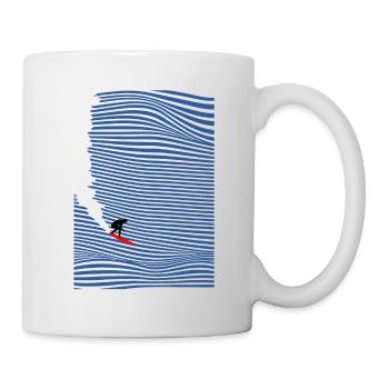 Surfeurs Vague bleue - Mug blanc - blanc - Droite