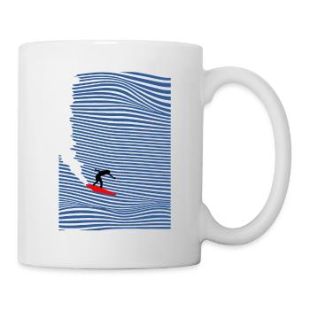 Surferfrau Surfen welle - Tasse - Weiß - Rechts