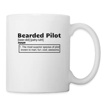 Pilot Aviation Airplane Bearded Pilot definition - Mug - white - Right