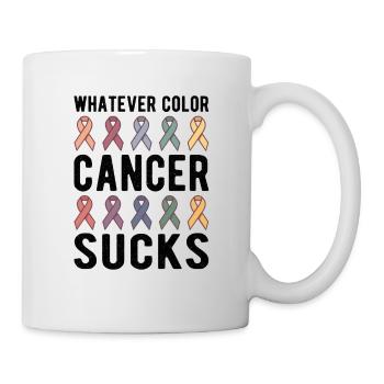 Cancer Sucks Cancer Awareness Whatever Color - Mug - white - Right