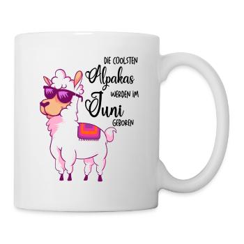 Die coolsten Alpakas werden im Juni geboren - Tasse - Weiß - Rechts