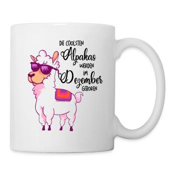 Die coolsten Alpakas werden im Dezember geboren - Tasse - Weiß - Rechts
