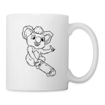 Koala Skater Skateboard Drawing - Mug - white - Right