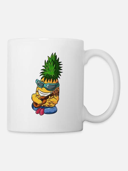 Ananas Ukulele - Tasse - Weiß