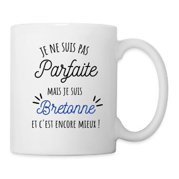 Je ne suis pas parfaite mais je suis bretonne - Mug blanc - blanc - Droite