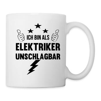 Ich bin als Elektriker unschlagbar - Tasse - Weiß - Rechts