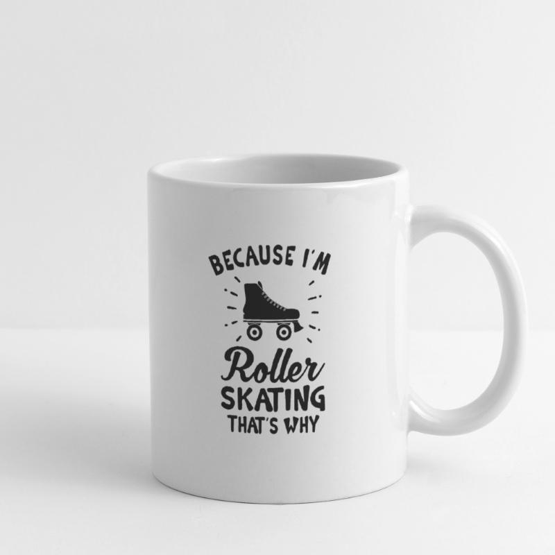 Roller Skate Roller Skating Roller Derby Mug blanc