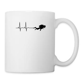 Scuba Diving Heartbeat - Mug - white - Right