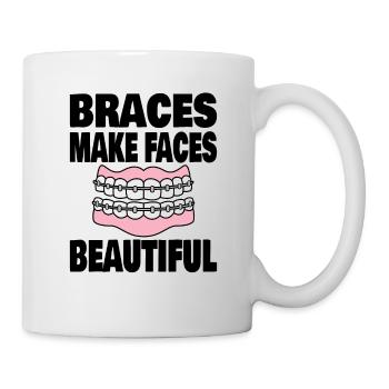 Braces Orthodontist Braces On Mouth Gift Idea - Mug - white - Right