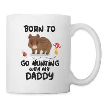 Born to go hunting with dad Young hunters - Mug - white - Right