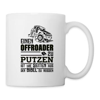 Geländewagen Dachzelt Matsch Allrad Reisefahrzeug - Tasse - Weiß - Rechts