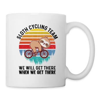Faultier Fahrrad Fahrradfahrer Faulpelz Faul - Tasse - Weiß - Rechts