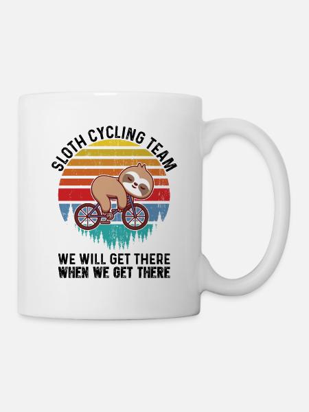 Faultier Fahrrad Fahrradfahrer Faulpelz Faul - Tasse - Weiß
