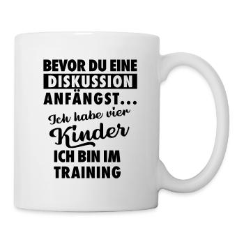 Ich habe vier Kinder - Vater und Kinder - Tasse - Weiß - Rechts