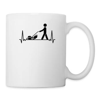 Lawn Care Lawn Mower Heartbeat - Mug - white - Right