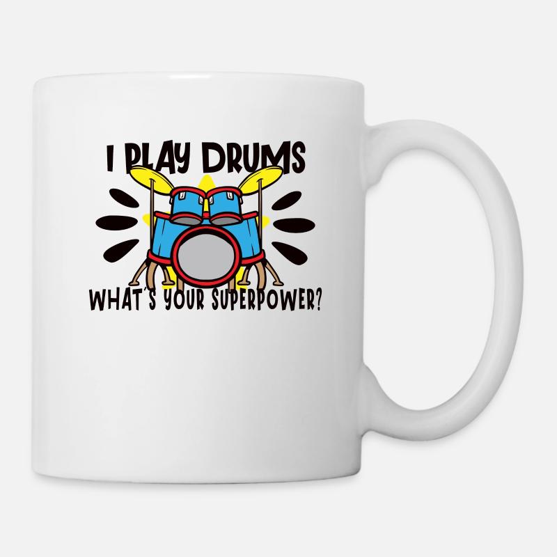 Batteur Batterie Musique Batterie Batterie - Mug blanc - blanc