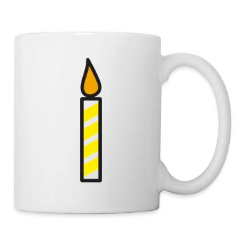 Icône d’anniversaire de bougie - Mug blanc - blanc - Droite