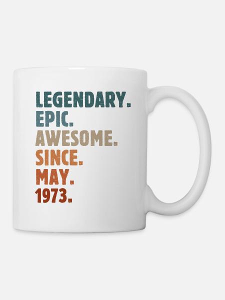 1973 Mai Vintage Jahrgang Geburtstag Geschenk - Tasse - Weiß