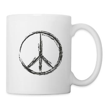 Frieden Zeichen - Tasse - Weiß - Rechts