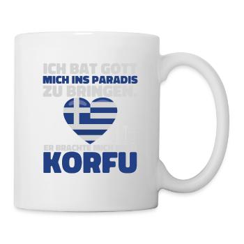 Gott Paradies Korfu Griechenland Urlauber - Tasse - Weiß - Rechts