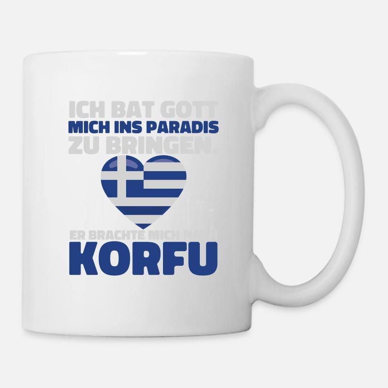 Gott Paradies Korfu Griechenland Urlauber - Tasse - Weiß